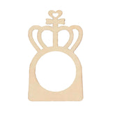 10 Pack Natural Wooden Princess Crown Farmhouse Napkin Holders, 3" Boho Rustic Napkin Rings