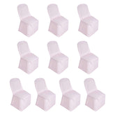 10 Pack Polyester Chair Cover for Banquet Chairs Blush - Stain-Resistant Reusable Slip-On Slipcover