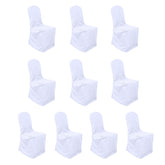 10 Pack Polyester Chair Cover for Banquet Chairs White - Stain-Resistant Reusable Slip-On Slipcover