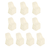 10 Pack Polyester Chair Covers for Folding Chairs Beige - Wrinkle-Free Stain-Resistant Slip-On Slipcovers