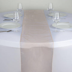 10 Pack Sheer Organza 14"x108" Table Runners Peach - Soft and Lightweight Table Accent