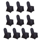 10 Pack Spandex Chair Covers for Banquet Chairs Black - Durable Reusable Stretch Slip-On Covers for Gatherings