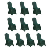 10 Pack Spandex Chair Covers for Banquet Chairs Hunter Emerald Green - Durable Reusable Stretch Slip-On Covers