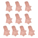 10 Pack Stretch Spandex Chair Covers Dusty Rose for Folding Chairs - Durable 160GSM Fitted Slipcovers