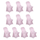 10 Pack Stretch Spandex Chair Covers Pink for Folding Chairs - Durable 160GSM Fitted Slipcovers