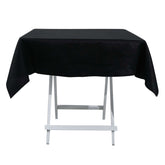 100% Cotton 54"x54" Square Tablecloth Black Linen - Soft & Breathable Fabric Table Cover