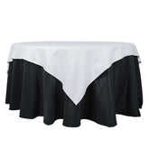100% Cotton 70"x70" Table Overlay Square Tablecloth White Linen - Sophisticated, Soft & Breathable Fabric Table Cover