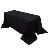 100% Cotton 90"x132" Rectangle Tablecloth Black Linen - Seamless, Soft & Breathable Table Cover