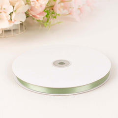 100 Yards 3/8" Sage Green Single Face Decorative Satin Ribbon