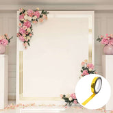 100 Yds 3/8" Gold Metallic Film Tape Adhesive, DIY Floral Wrap Craft Decor Tape - Polyester with Acrylic