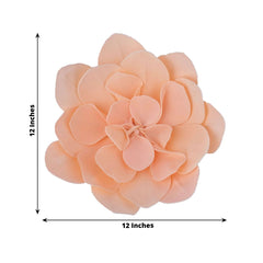 4 Pack 12" Blush Real-Like Soft Foam Craft Daisy Flower Heads