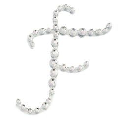 12 Pack 1.5" Clear Rhinestone Monogram Letter Jewel Sticker Self Adhesive DIY Diamond Decor - F
