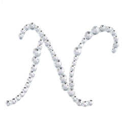 12 Pack 1.5" Clear Rhinestone Monogram Letter Jewel Sticker Self Adhesive DIY Diamond Decor - N