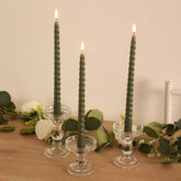 12 Pack 11" Dusty Sage Green Premium Unscented Spiral Wax Taper Candles, Long Burn Wick Dinner Candle Sticks