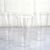 12-Pack Plastic Party Cups Clear Silver Glitter - Durable Disposable Tumblers for Drinks 17oz 6"