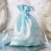 12 Pack 4"x6" Light Blue Satin Drawstring Wedding Party Favor Gift Bags