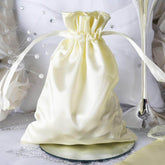 12 Pack 5"x7" Yellow Satin Drawstring Wedding Party Favor Gift Bags