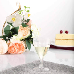 12-Pack Plastic Wine Glasses Clear Short Hollow Stem - Stylish Disposable Cups for Wine 6oz