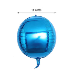 2 Pack 14" 4D Royal Blue Sphere Mylar Foil Helium or Air Balloons