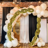 16ft Jumbo Chain Link Balloons in Gold, 30pack Durable Foil Chain Balloons for 90s Hip Hop Party Decorations, Event Decor