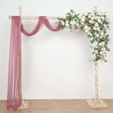 18ft Mauve Cinnamon Rose Sheer Organza Wedding Arch Drapery Fabric, Window Scarf Valance
