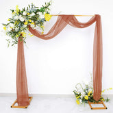 18ft Terracotta (Rust) Sheer Organza Wedding Arch Drapery Fabric, Window Scarf Valance