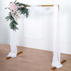 18ft White Sheer Organza Wedding Arch Drapery Fabric, Window Scarf Valance