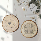 2 Pack 8" Dia Natural Blank Hanging DIY Wood Sign, Round Wood Plaques