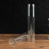 2-Pack Glass Pillar Hurricane Candle Shades - Clear Chimney Tube with 2.25" Wide Open Ends 12"