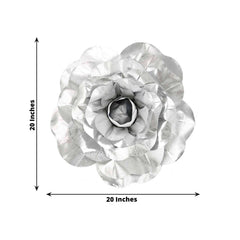 2 Pack 20" Large Silver Real Touch Artificial Foam DIY Craft Roses