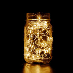 20 LED Micro Fairy String Lights Starry Bright Design Warm White - Battery Operated Party Accent 90"