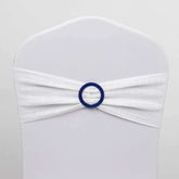 20 Pack Diamond Round Chair Sash Band Buckle Pins Royal Blue - Timeless Rhinestone Napkin Rings 2.5"