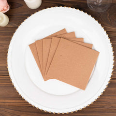 20 Pack Linen-Like Paper 5"x5" Napkins Terracotta (Rust) - Highly Absorbent Airlaid Napkins