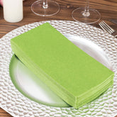 20 Pack Linen-Like Paper 8.5"x4" Napkins Olive Green - Highly Absorbent & Disposable Airlaid Guest Towels