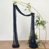 20ft Navy Blue Gauze Cheesecloth Fabric Wedding Arch Drapery, Window Scarf Valance, Boho Decor Arbor Curtain Panel