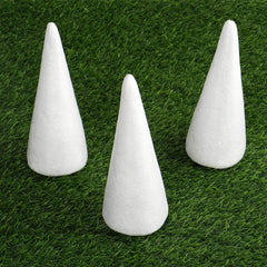 24 Pack 6" White Styrofoam Cone, Foam Cone For DIY Crafts