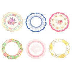 24-Pack Disposable Table Placemats in Assorted Floral Designs with Scalloped Rim - 400GSM Cardboard Placemats for Tea Party & Garden Themes 13"