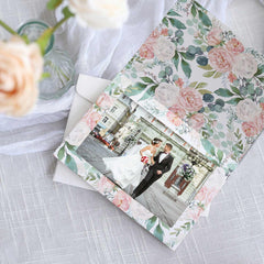 25-Pack Thank You Cards White Pink Peony Floral Design with Envelopes - Picture Insert Invitation Cards for Parties & Milestones 3.5"x5.5"