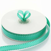 25 Yards 5/8" Hunter Green Stitched Wholesale Grosgrain Ribbon By The Roll - Clearance SALE