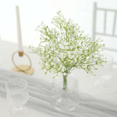 3 Bushes White 14" Artificial Baby's Breath Gypsophila Flower Arrangements, Real Touch Indoor Faux Floral Bouquets