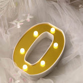 3D Marquee Letter "O" Warm White 6 LED Lights Gold - Chic Light-Up Decor for Events 6"