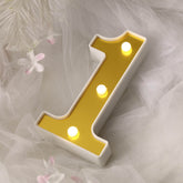 3D Marquee Number "1" Warm White 3 LED Lights Gold - Stylish Light-Up Accent for Events 6"