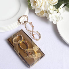4" Gold Metal Infinity Sign "Love Forever" Bottle Opener Party Favors, Pre-Packed Wedding Souvenir Gift