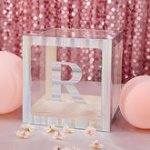 4 Pack 5" Iridescent Alphabet Stickers Banner, Customizable Stick on Letters - R