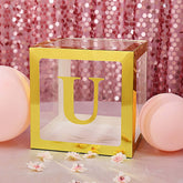 4 Pack 5" Metallic Gold Alphabet Stickers Banner, Customizable Stick on Gold Letters - U