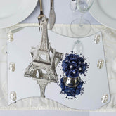 4-Pack Hanging Wall Decor Wave Glass Mirror Table Centerpiece - Reflective Decorative Display 12"