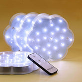 4-Pack LED Disc Lights Flower Shaped Design White - 23 LEDs with Remote DIY Lighting 6"