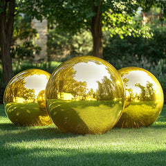 4-Pack Metallic Gold Sphere Balloons, 39" Orbz Mylar Balloons Helium or Air-Filled Party Supplies