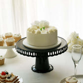 4-Pack Plastic Round Pedestal Cake Stands Black for Dessert Presentation 13"