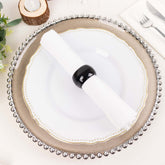 4 Pack Shiny Metallic Black Acrylic Napkin Rings
